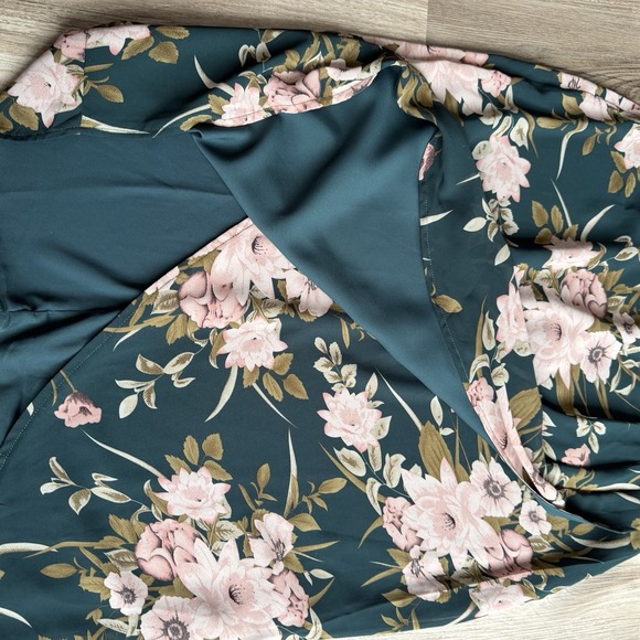 Lulus NWT Effortless Charm Strapless Dress Hunter Green Midi Floral XL - Picture 8 of 8